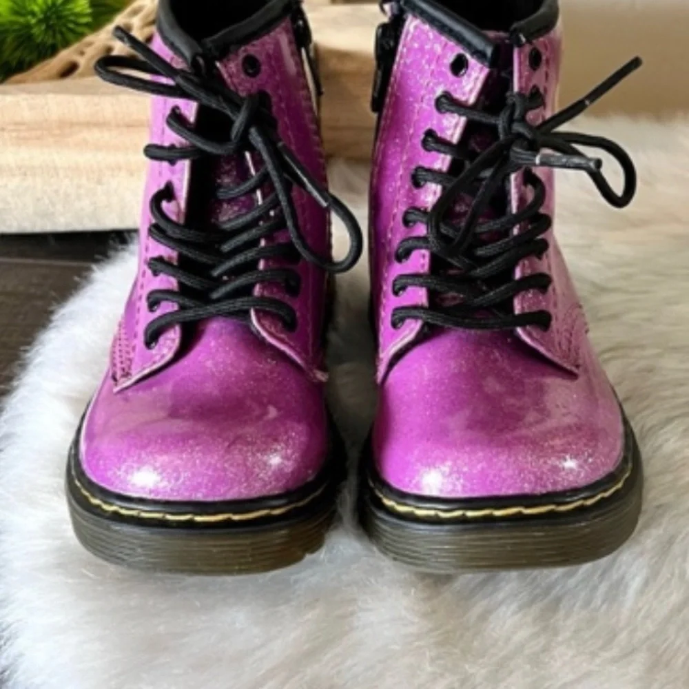 💕 NEW Dr Marten’s Toddler Child Pink Glitter Boots Sz 10